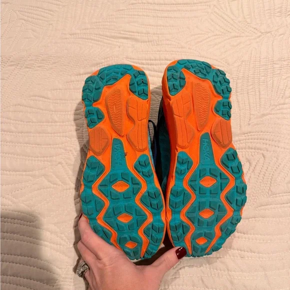 Hoka Blue and Orange Athletic Shoes - Picture 2 of 3